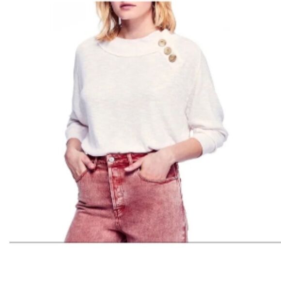 Free People Tops - Free People We The Free Don’t Forget Me Cream Pullover Top Size S
